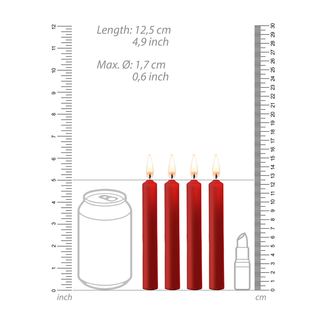 Ouch! by Shots Teasing Wax Candles - 4 Pieces - Red