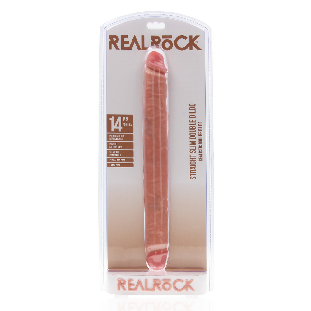 RealRock by Shots Slim Double Ended Dong 14 / 35,6 cm - Flesh