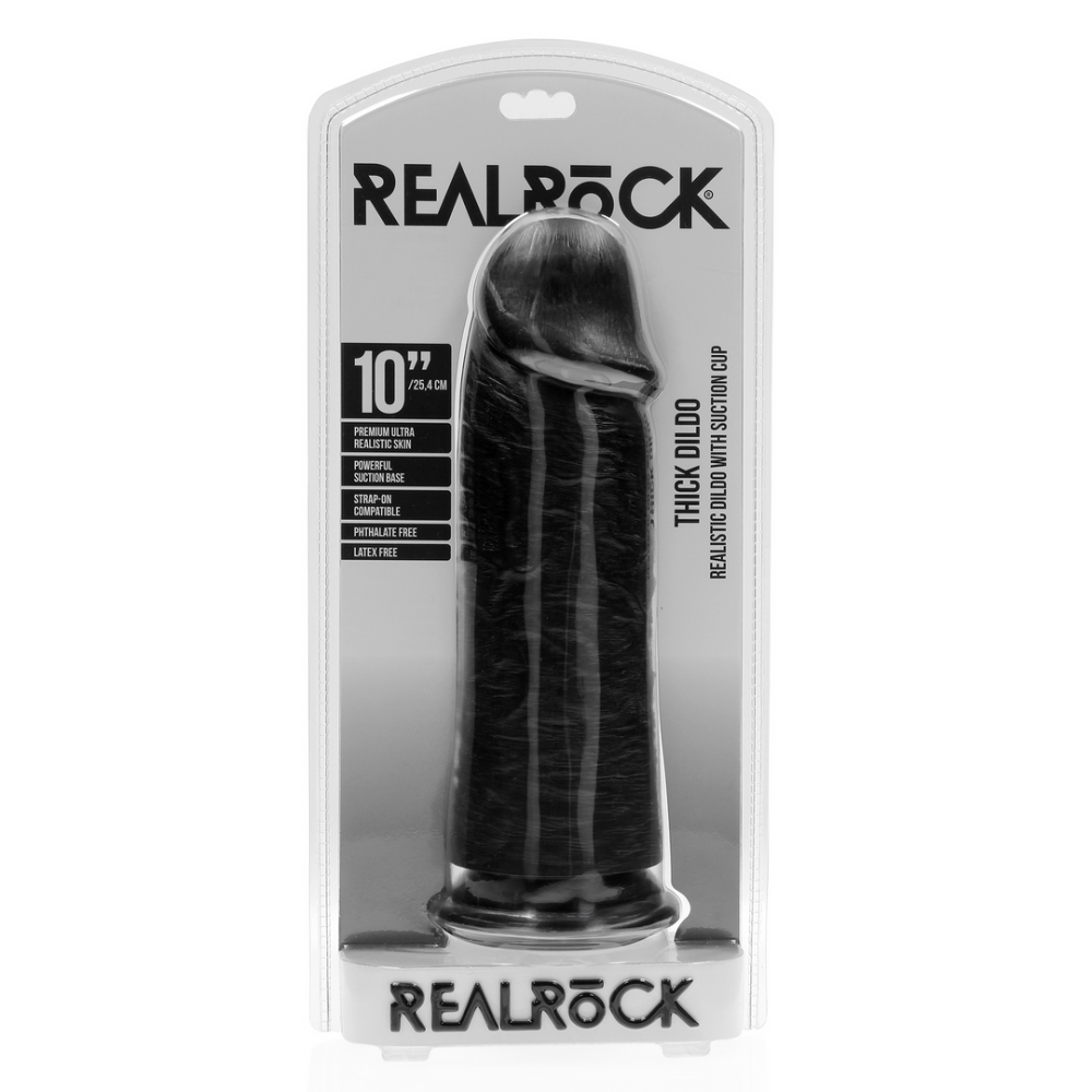 RealRock by Shots Extra Thick Straight without Balls 10 / 25,4 cm - Black