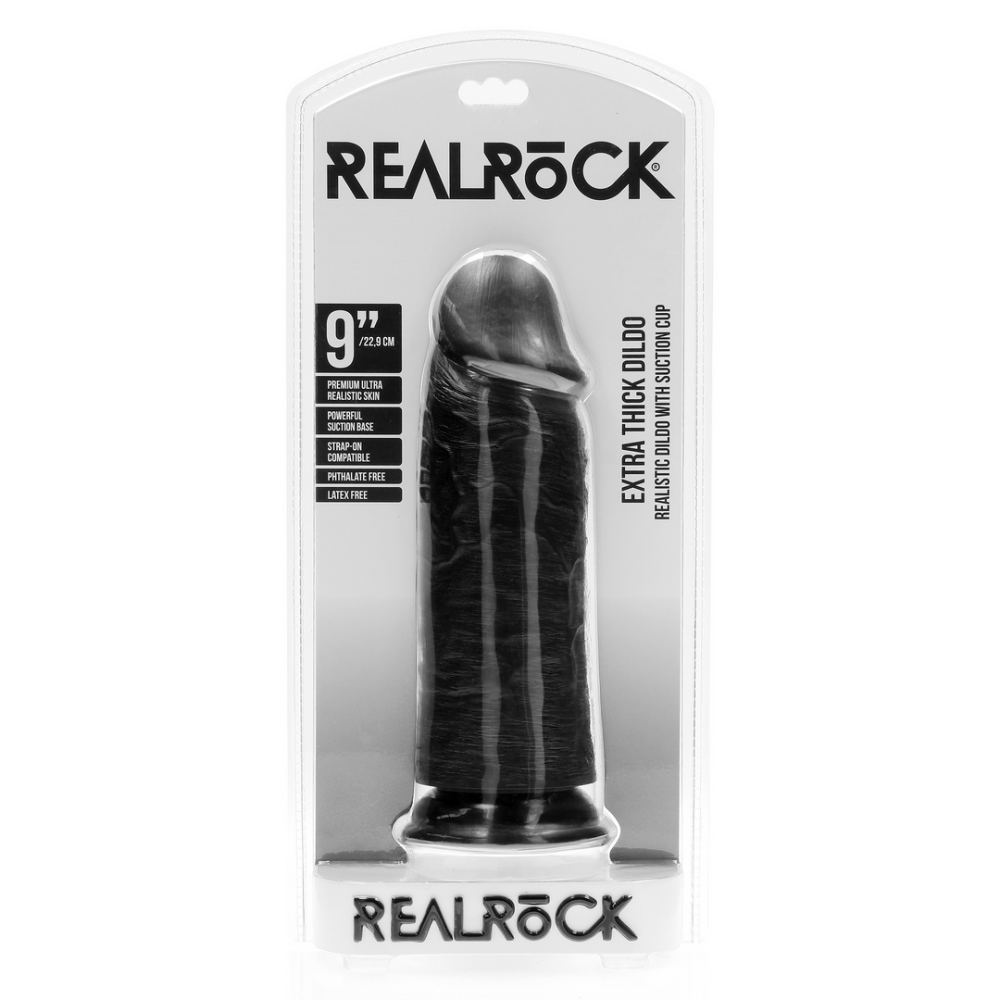 RealRock by Shots Extra Thick Straight without Balls 9 / 23 cm - Black