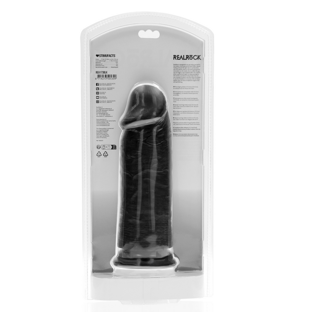 RealRock by Shots Extra Thick Straight without Balls 9 / 23 cm - Black