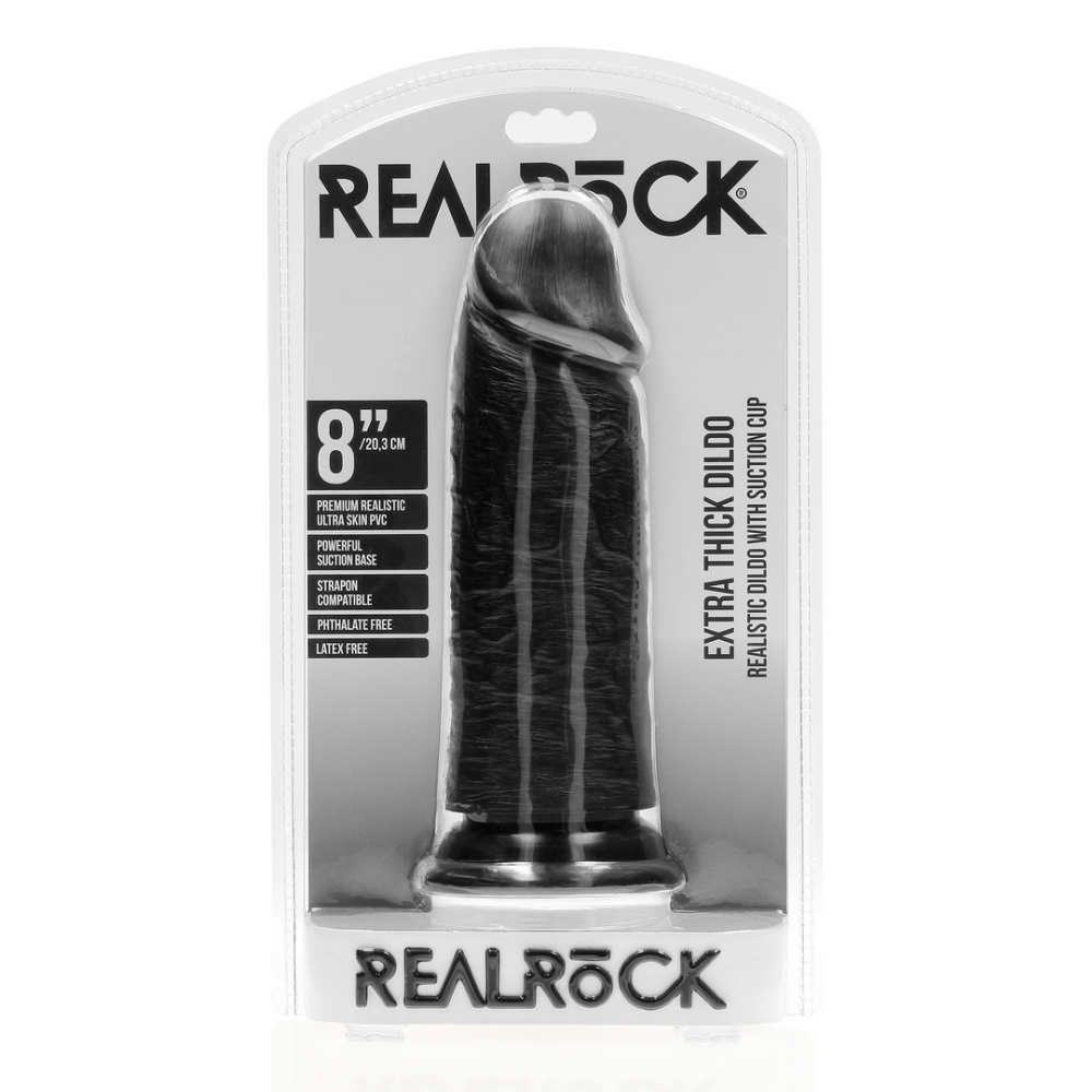 RealRock by Shots Extra Thick Straight without Balls 8 / 20,3 cm - Black