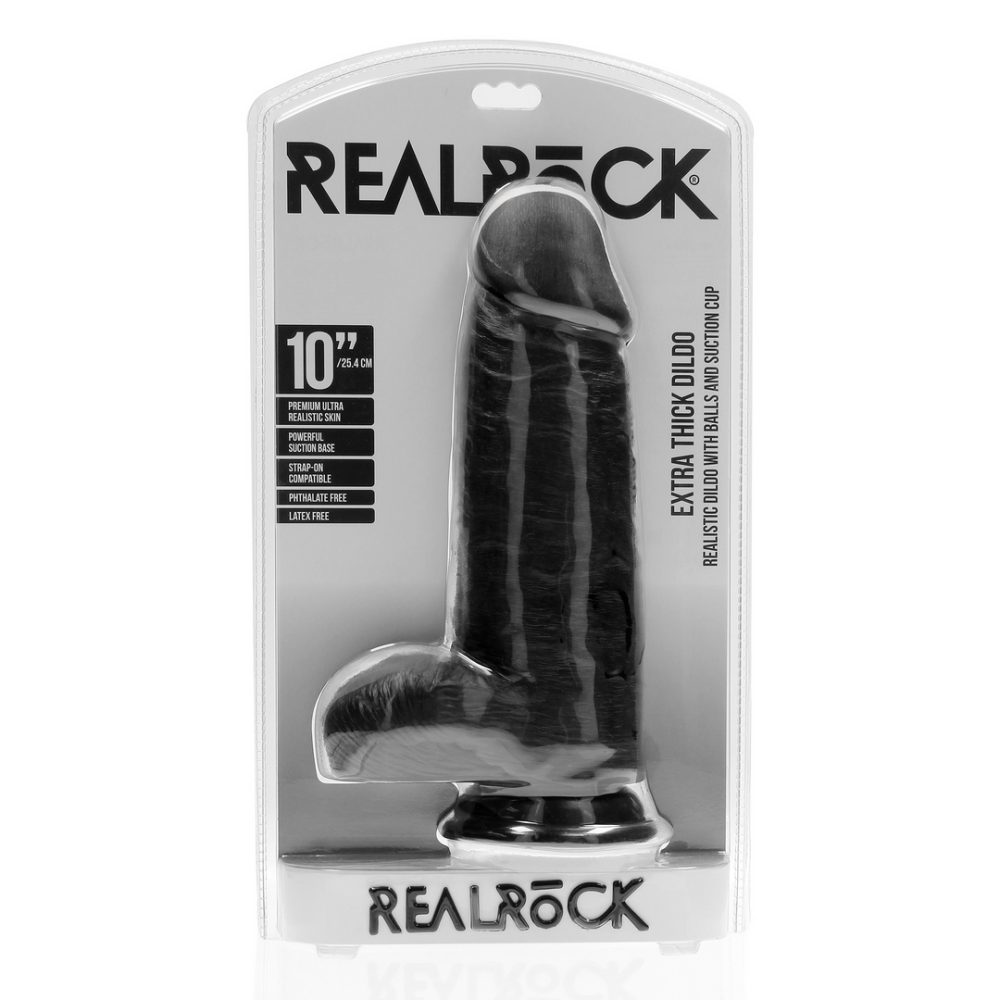 RealRock by Shots Extra Thick Straight with Balls 10 / 25,4 cm - Black