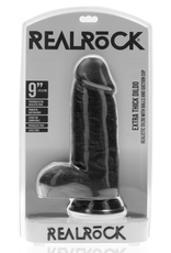 RealRock by Shots Extra Thick Straight with Balls 9 / 23 cm - Black