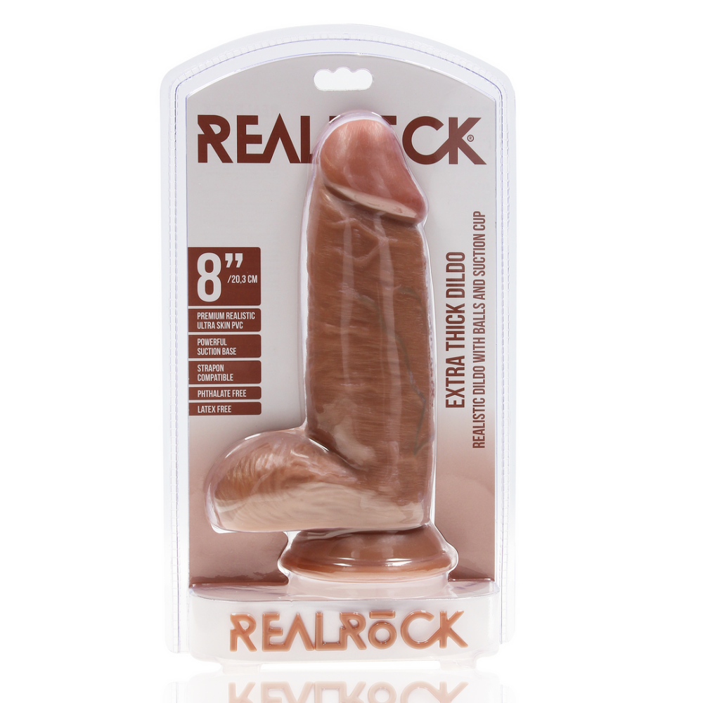 RealRock by Shots Extra Thick Straight with Balls 8 / 20,3 cm - Tan