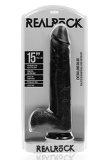 RealRock by Shots Extra Large Straight with Balls 15 / 38 cm - Black