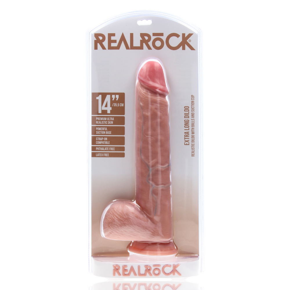 RealRock by Shots Extra Large Straight with Balls 14 / 35,5 cm - Flesh