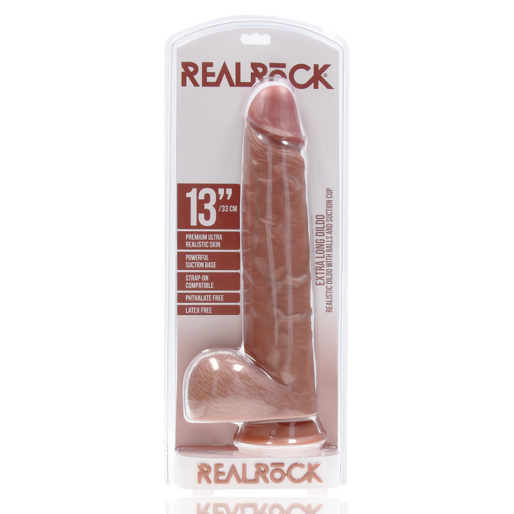 RealRock by Shots Extra Large Straight with Balls 13 / 33 cm - Tan