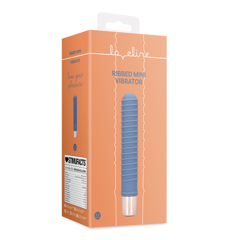 Loveline by Shots Geribbelde Mini Vibrator - Blue Horizon