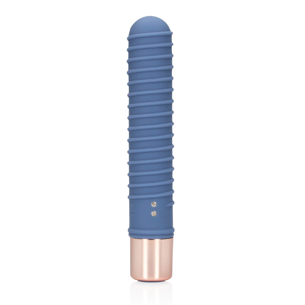Loveline by Shots Geribbelde Mini Vibrator - Blue Horizon