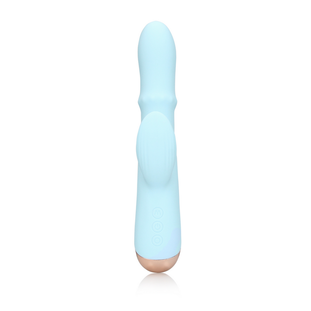 Loveline by Shots Pulse Wave en Op-en-Neer Beweegbare Ring Vibrator - Arctic Blue