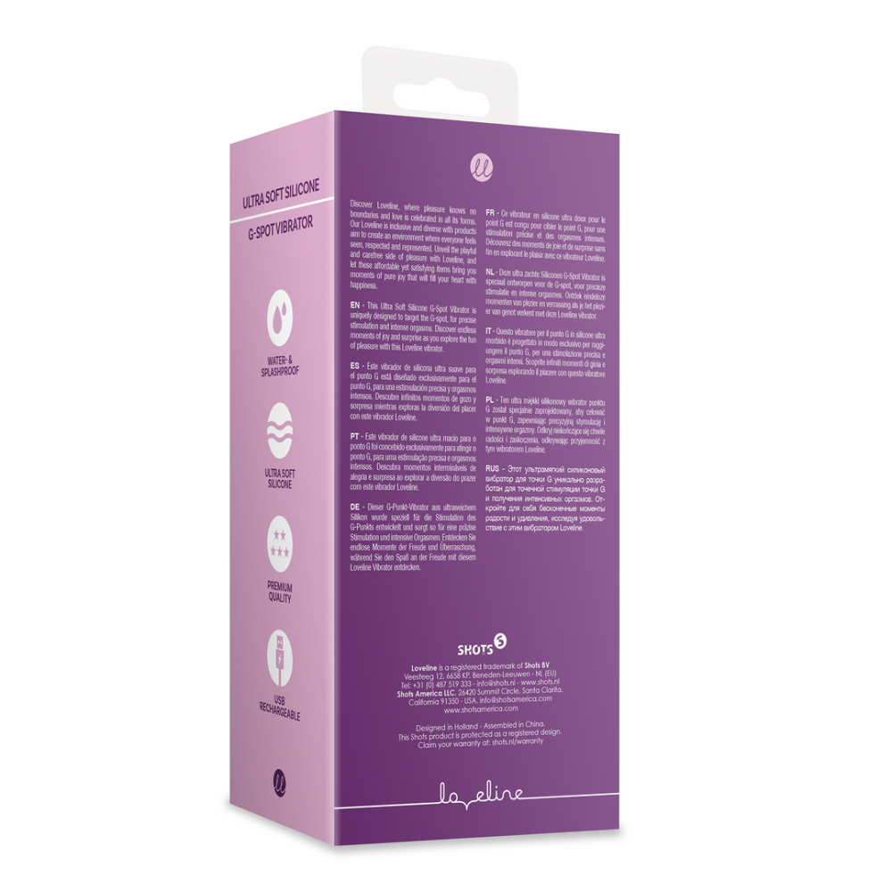 Loveline by Shots Ultra Soft Silicone G-Spot Vibrator - Orchidee Paars