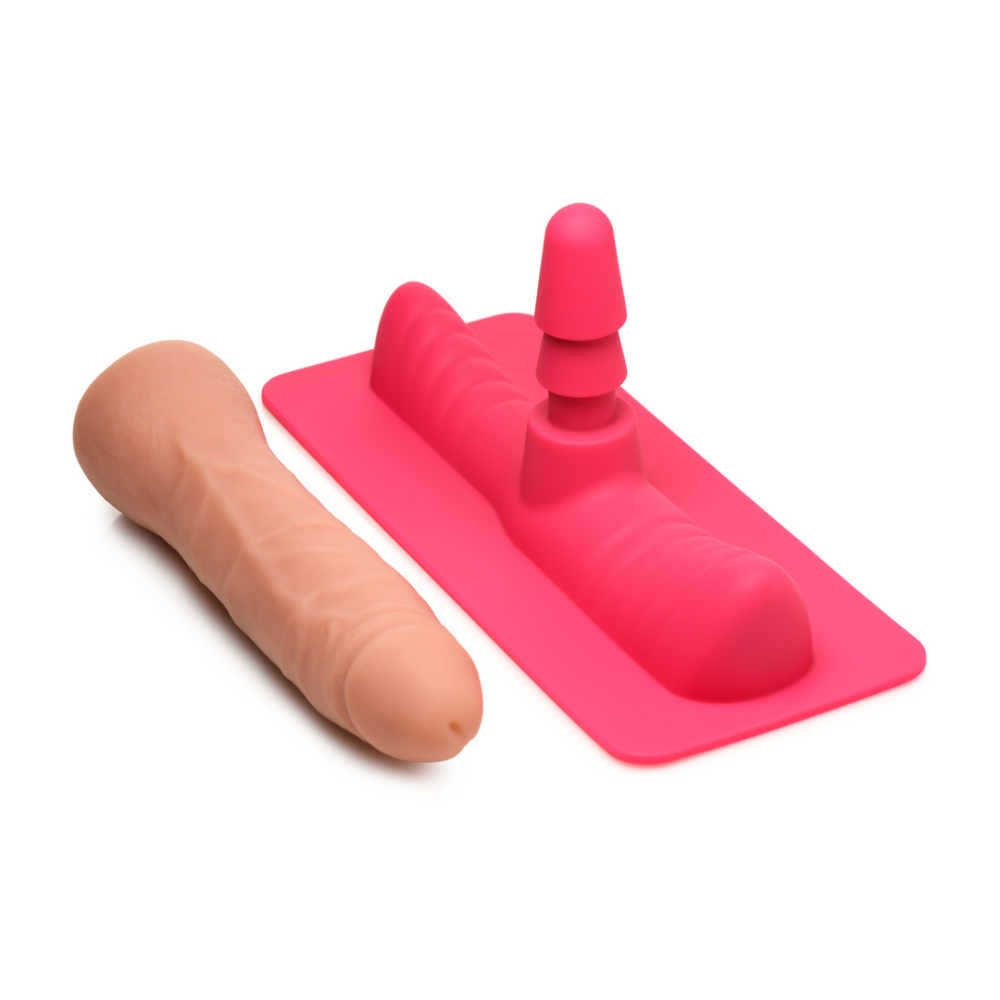 XR Brands Saddle Adapter with Dildo - Pink/Flesh