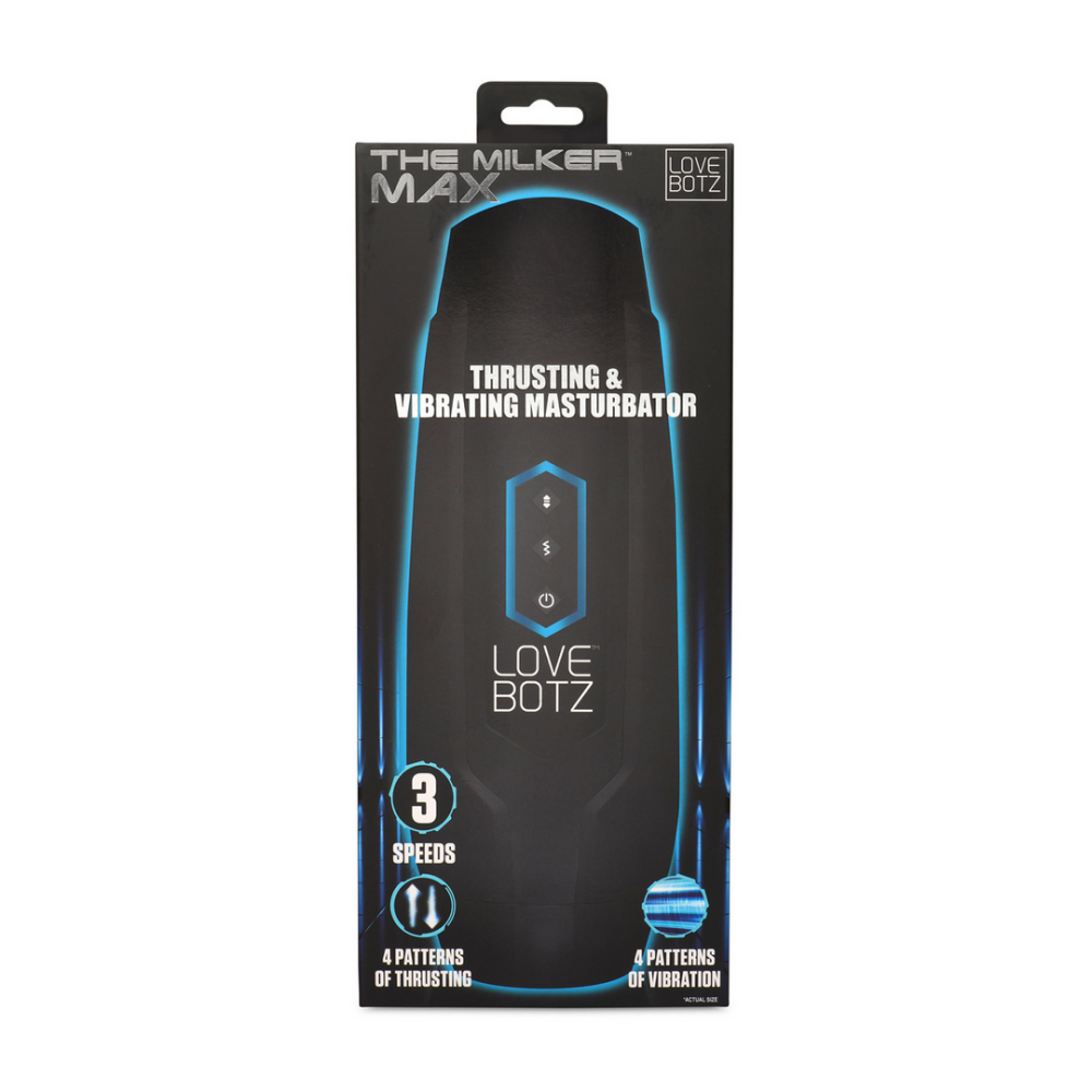 XR Brands The Milker Max - 14X Thrusting and Vibrating Masturbator - Black