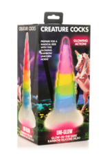 XR Brands UniGlow - Glow-in-the-Dark Rainbow Silicone Dildo