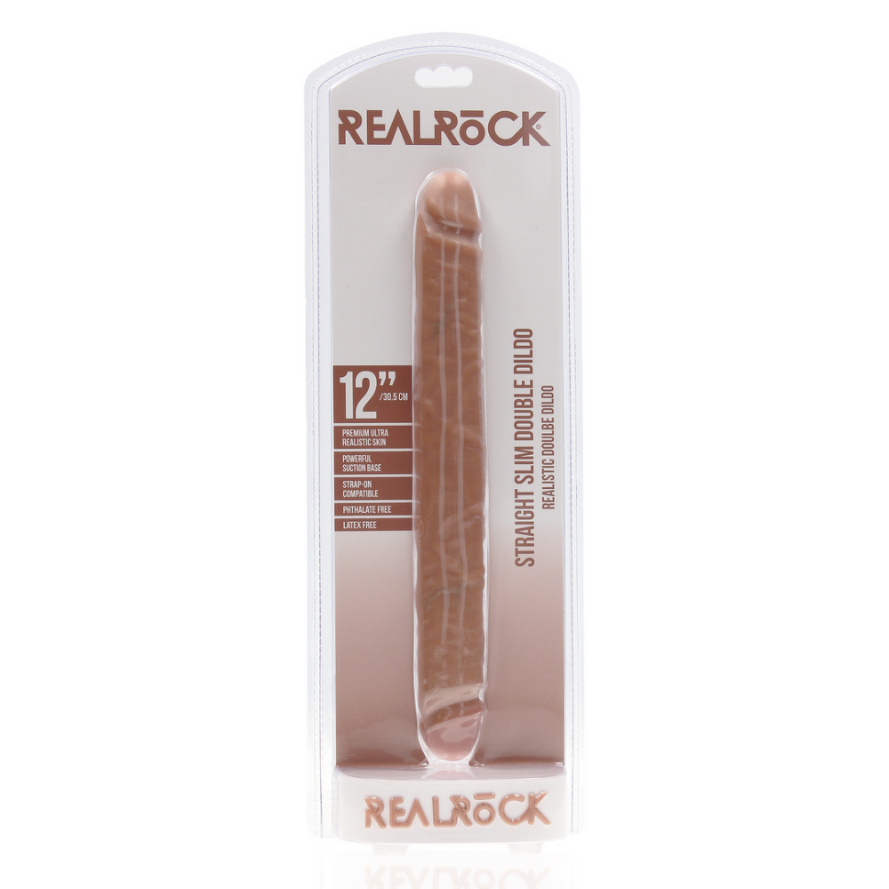 RealRock by Shots Slim Double Ended Dong 12 / 30,5 cm - Tan