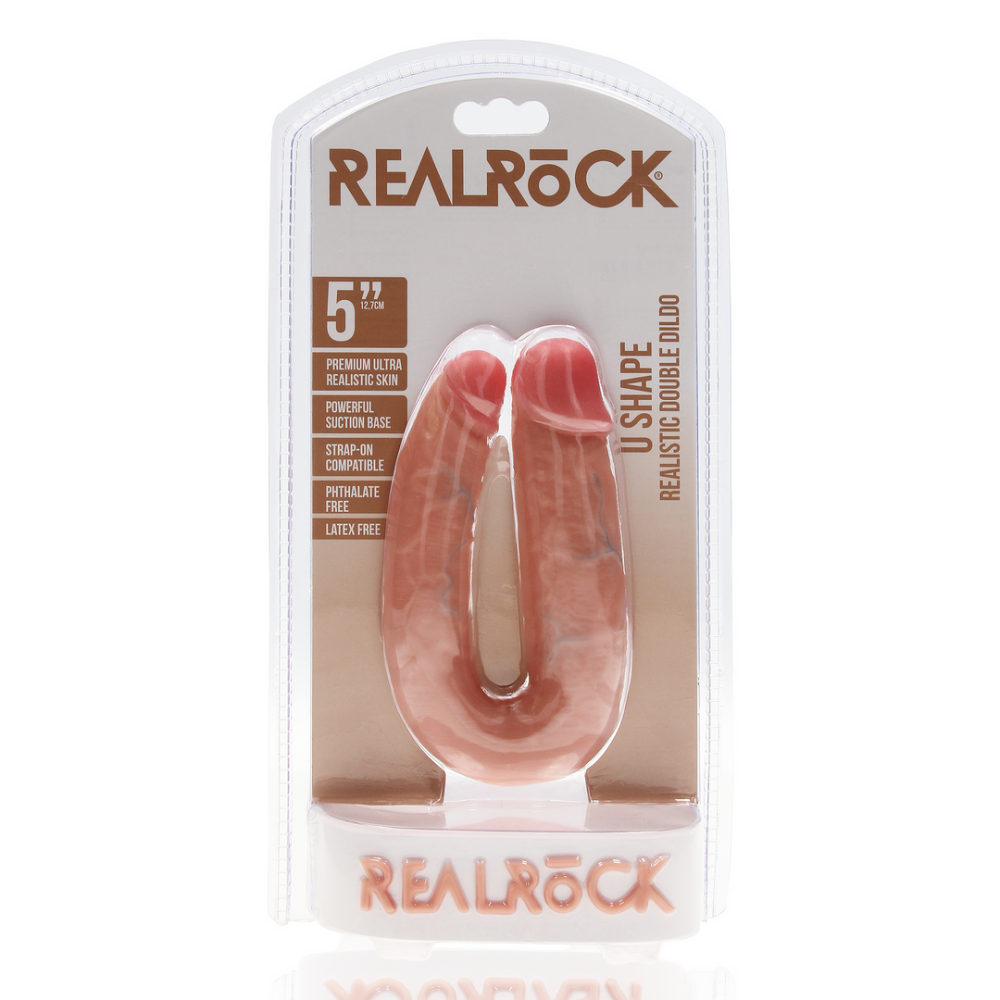 RealRock by Shots U Shaped Double Dildo 5 / 12,7 cm - Flesh