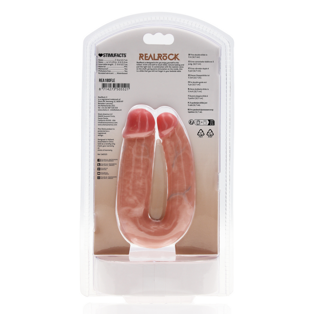 RealRock by Shots U Shaped Double Dildo 5 / 12,7 cm - Flesh