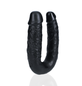 RealRock by Shots U Vormige Dubbele Dildo 5 / 12,7 cm - Zwart