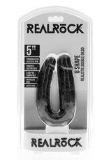 RealRock by Shots U Shaped Double Dildo 5 / 12,7 cm - Black