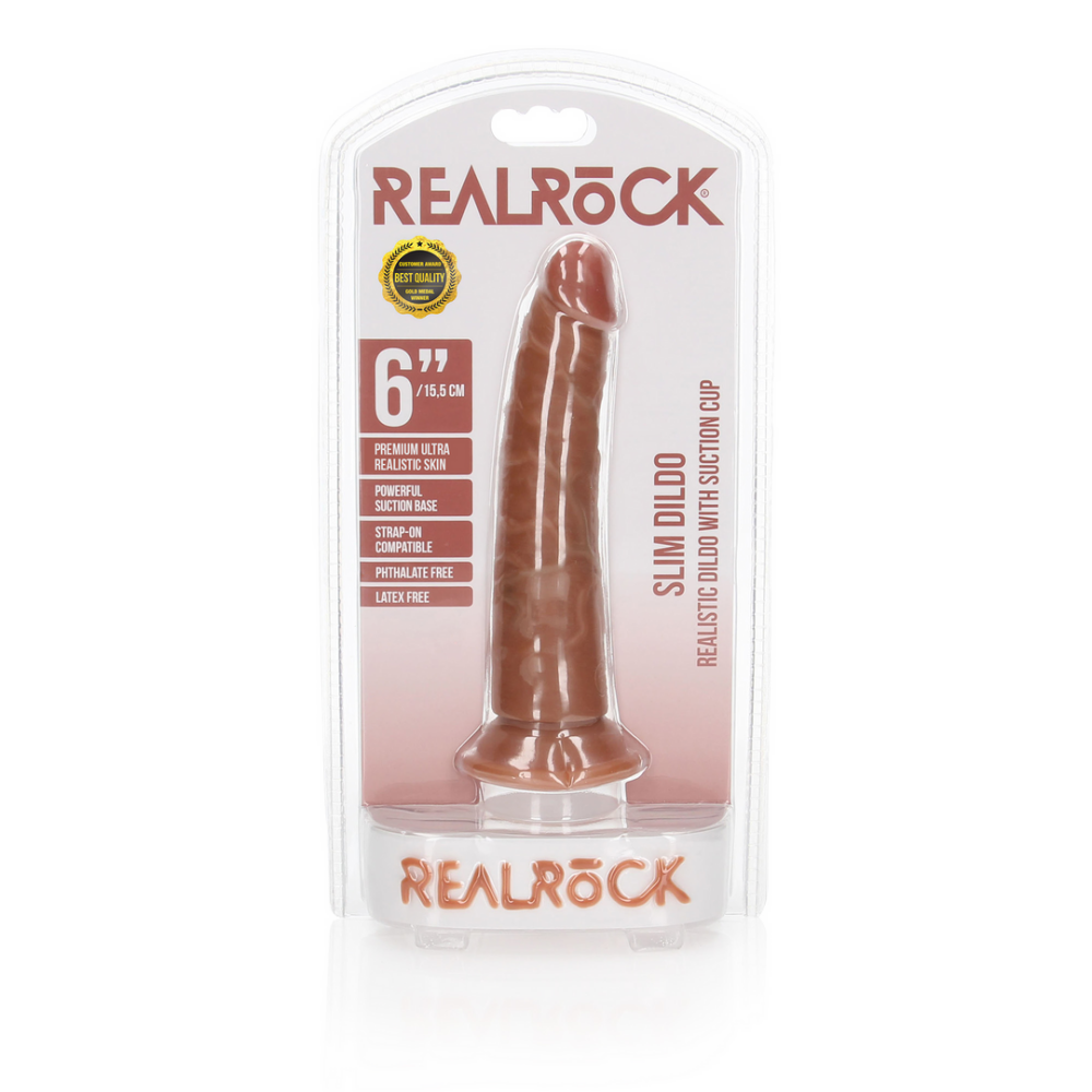 RealRock by Shots Slim Realistic Dildo with Suction Cup - 6 / 15,5 cm