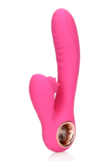 Loveline by Shots Tongue Flickering en Heating Rabbit Vibrator - Exuberant Pink
