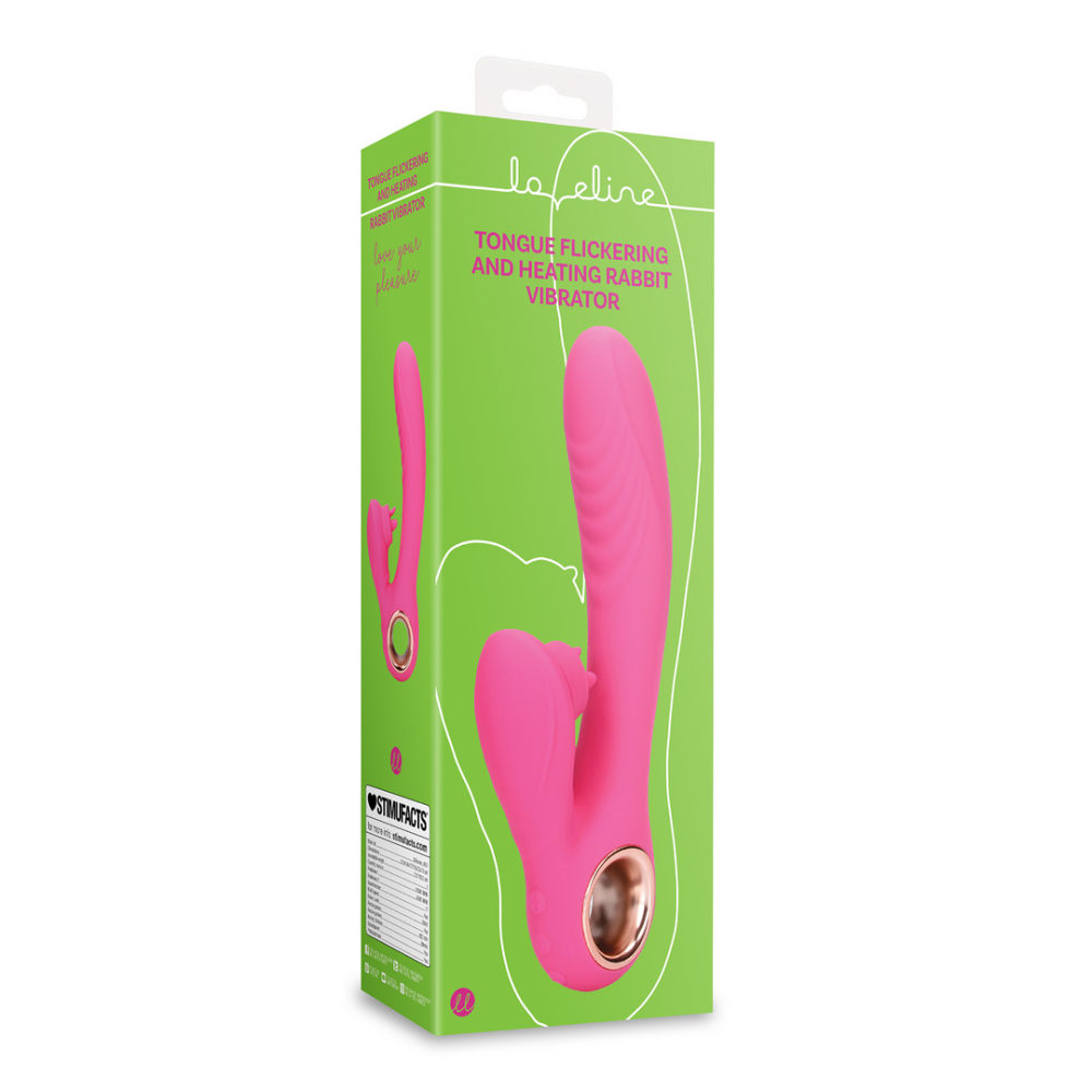 Loveline by Shots Tongue Flickering en Heating Rabbit Vibrator - Exuberant Pink