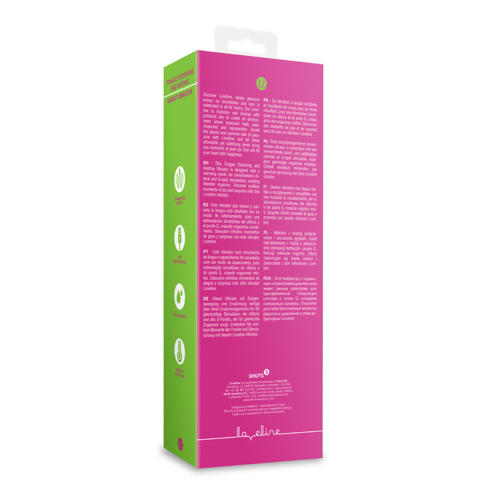 Loveline by Shots Tongue Flickering en Heating Rabbit Vibrator - Exuberant Pink