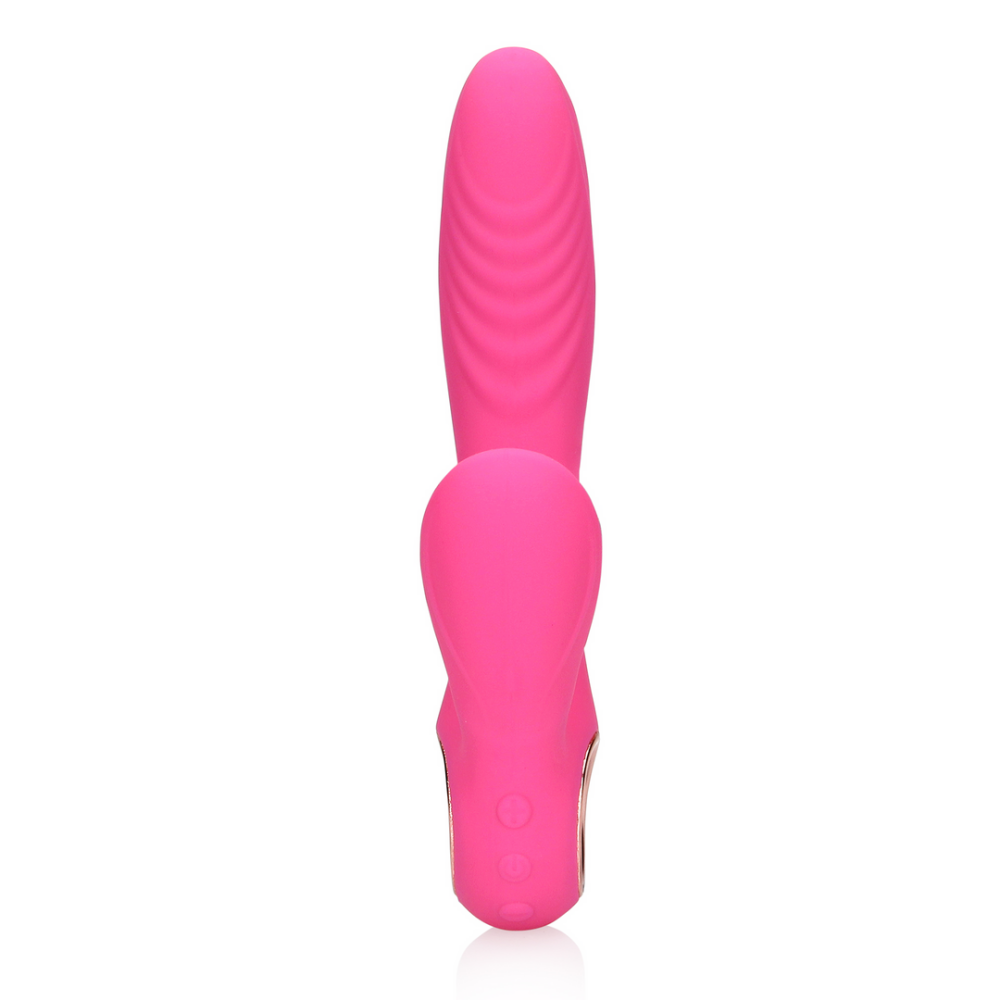 Loveline by Shots Tongue Flickering en Heating Rabbit Vibrator - Exuberant Pink
