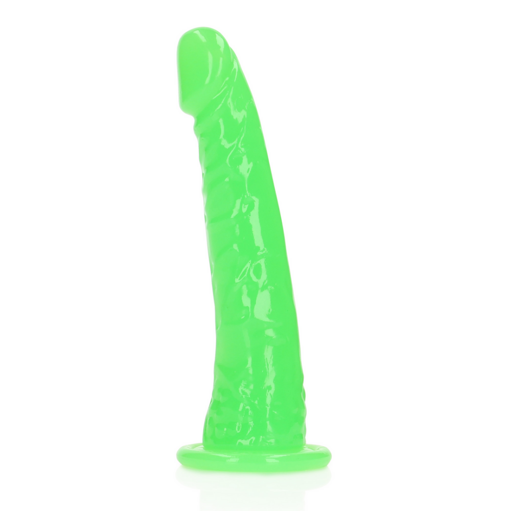 RealRock by Shots Slim Realistic Dildo with Suction Cup - Glow in the Dark - 6'' / 15,5 cm