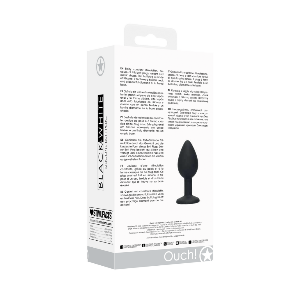 Ouch! by Shots Siliconen Butt Plug met Verwijderbare Sieraden