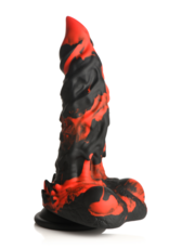 XR Brands Fire Demon - Monster Silicone Dildo - Red/Black