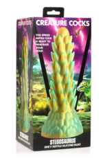 XR Brands Stegosaurus - Spiky Reptile Silicone Dildo - Green