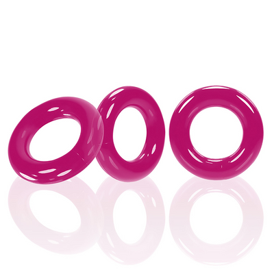 Oxballs Willy Rings - 3-pack Stretchy Cockrings - Hot Pink