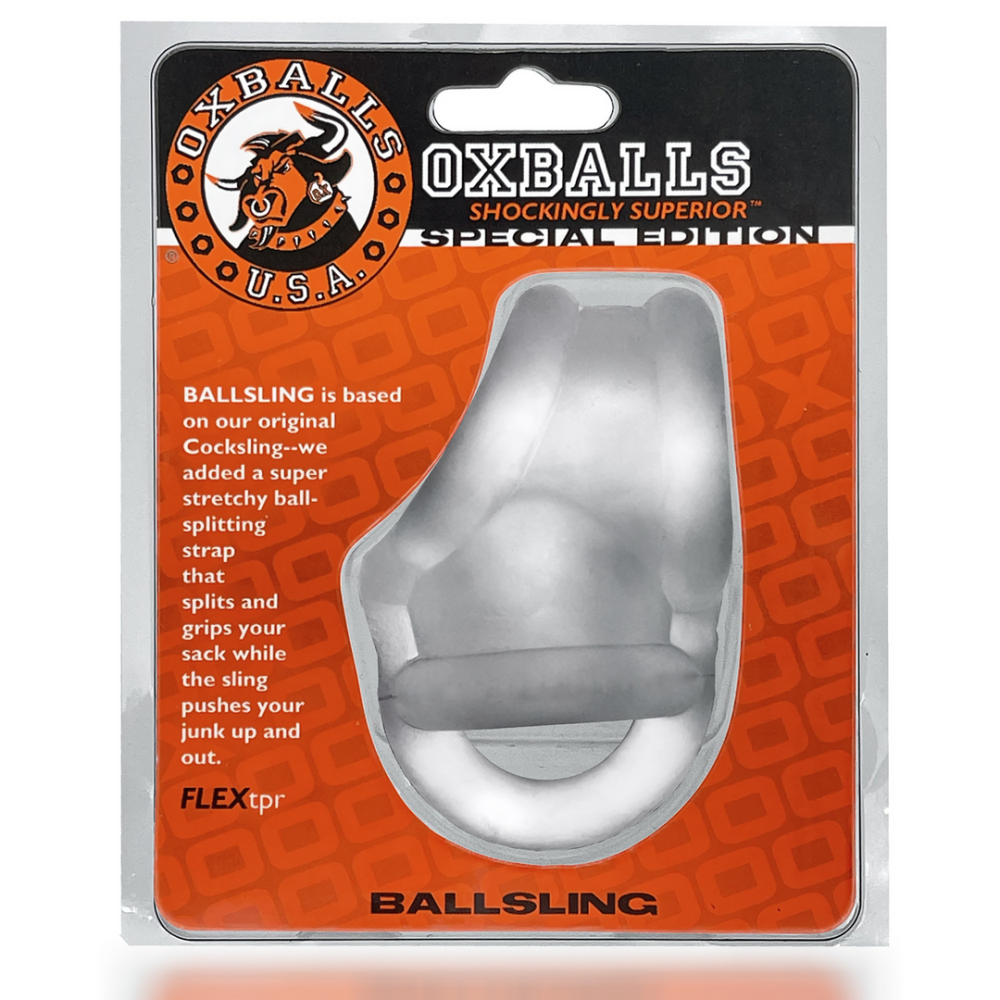 Oxballs Ballsling - Stretchy Cocksling with Ball-Splitting Strap - Clear Ice