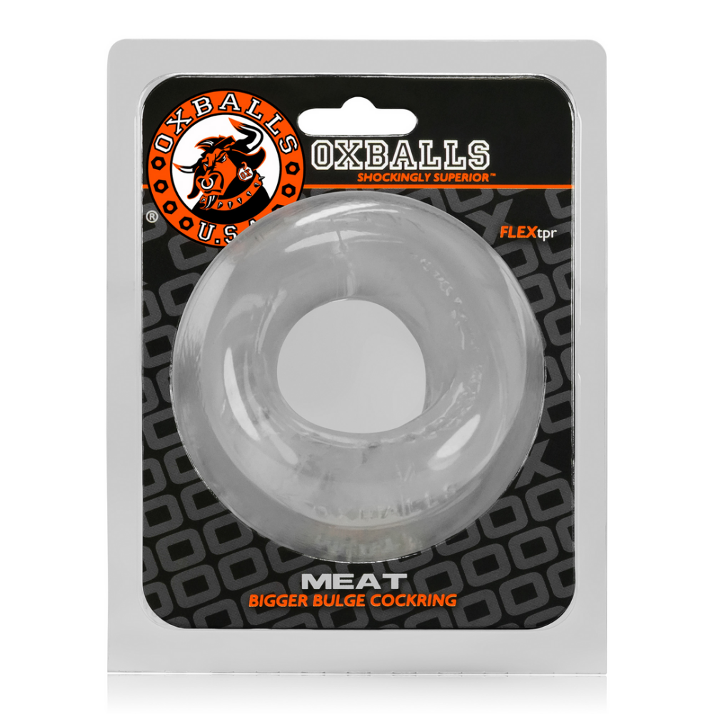 Oxballs Meat - Bigger Bulge Padded Pumping Cockring - Clear