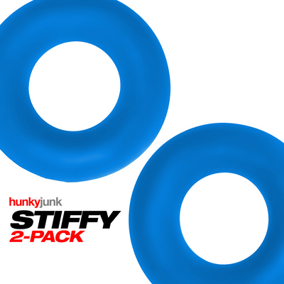 Image of Hunkyjunk Stiffy - 2-pack No-Roll Cockrings - Teal Ice