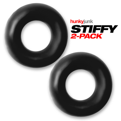 Image of Hunkyjunk Stiffy - 2-pack No-Roll Cockrings - Tar Ice