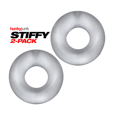 Image of Hunkyjunk Stiffy - 2-pack No-Roll Cockrings - Clear Ice