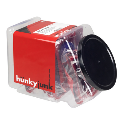 Image of Hunkyjunk HujTub - Countertop Bin 15 pcs - Huj Single Cockrings - Tar / Ice / Cobalt 