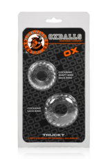 Oxballs Truckt - 2-pack Stretchy Cockring - Clear