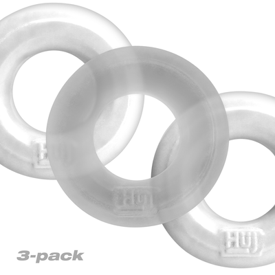 Image of Hunkyjunk Huj3 - Cockring 3-pack - White Ice / Clear Ice 