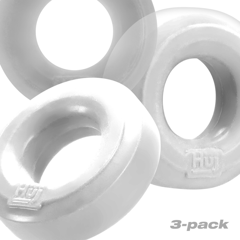 Hunkyjunk Huj3 - Cockring 3-pack - White Ice / Clear Ice