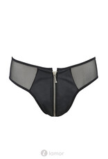 Sexy heren slip van lederlook en mesh van Passion Menswear