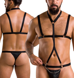 * PASSION MENSWEAR Zwarte Heren harnas set, PA039