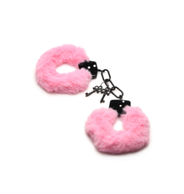 XR Brands Cuffed in Fur - Furry Handcuffs - Roze