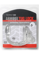 PerfectFitBrand Armor Tug Lock - Cockring with Ball Strap and Butt Plug - Small