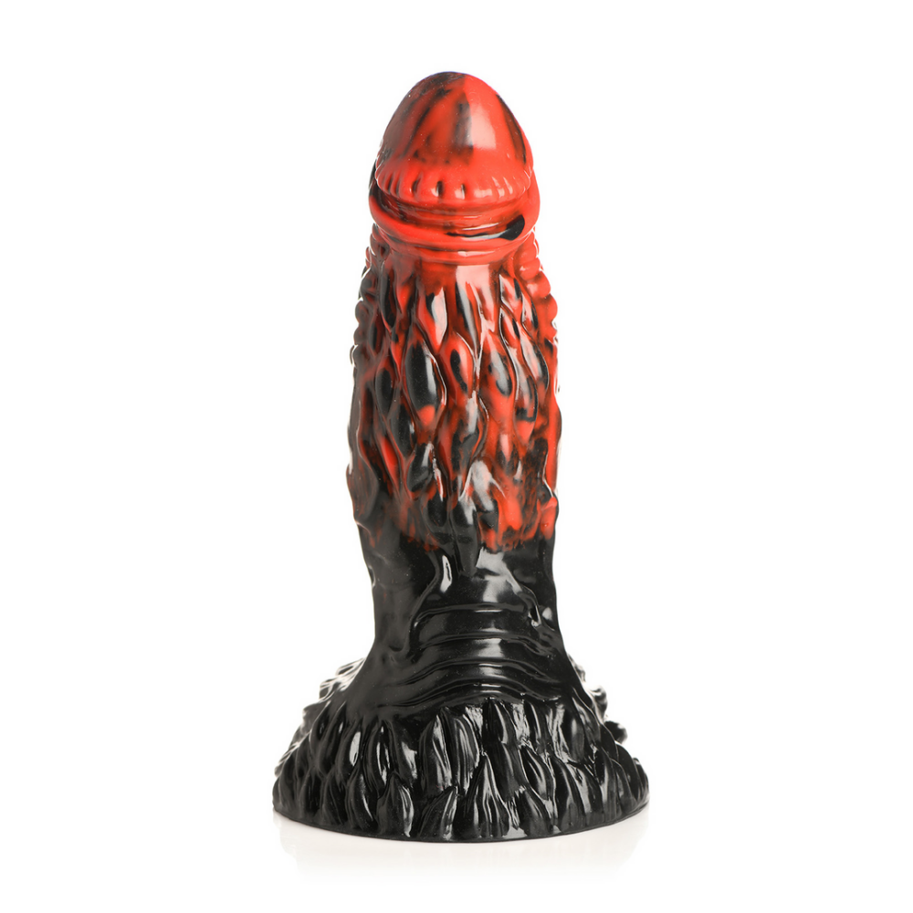 XR Brands Vulcan - Silicone Dildo - Black/Red