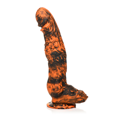 XR Brands Sabretooth - Silicone Dildo - Orange/Black