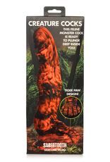 XR Brands Sabretooth - Silicone Dildo - Orange/Black